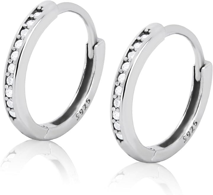 ピアス レディース フープピアス リング 金属アレルギー対応 リングピアス モアサナイト 人気 女性 誕生日プレゼント 記念日(プラチナ)