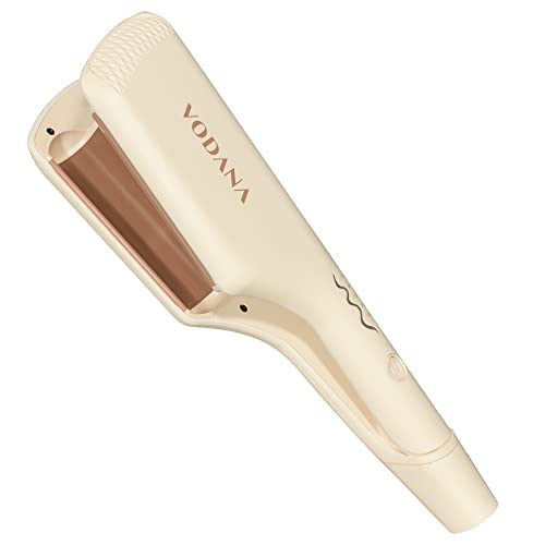 VODANA トリプルフローウェーブアイロン【日本正規品】【日本仕様プラグ】挟むだけ ウェーブアイロン ヨシンモリ くびれ巻き 韓国風ヘア ダメージ最小化 (32mm, ティラミスブラウン)