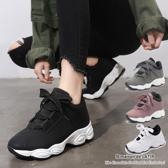 厚底軽量カジュアルダットスニーカー 厚底スニーカー ファッション 厚底 セクシー 大人 大きいサイズ