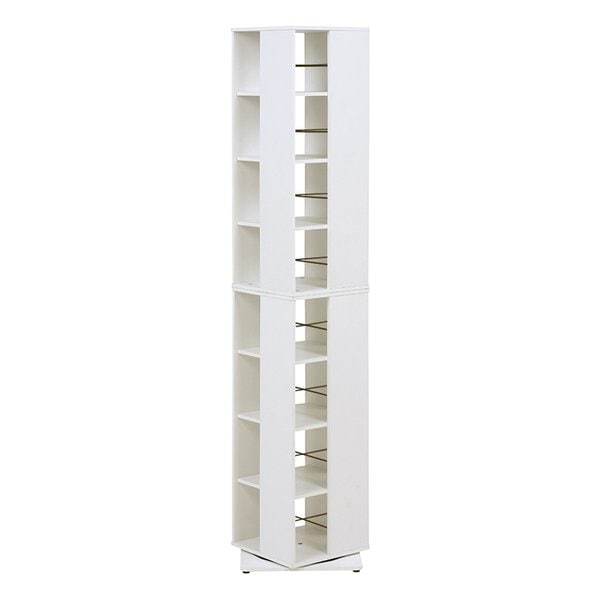 回転コミックラック ホワイト・幅39.5cm×奥行39.5cm×高さ182cm タワー型 RCC-1025WH