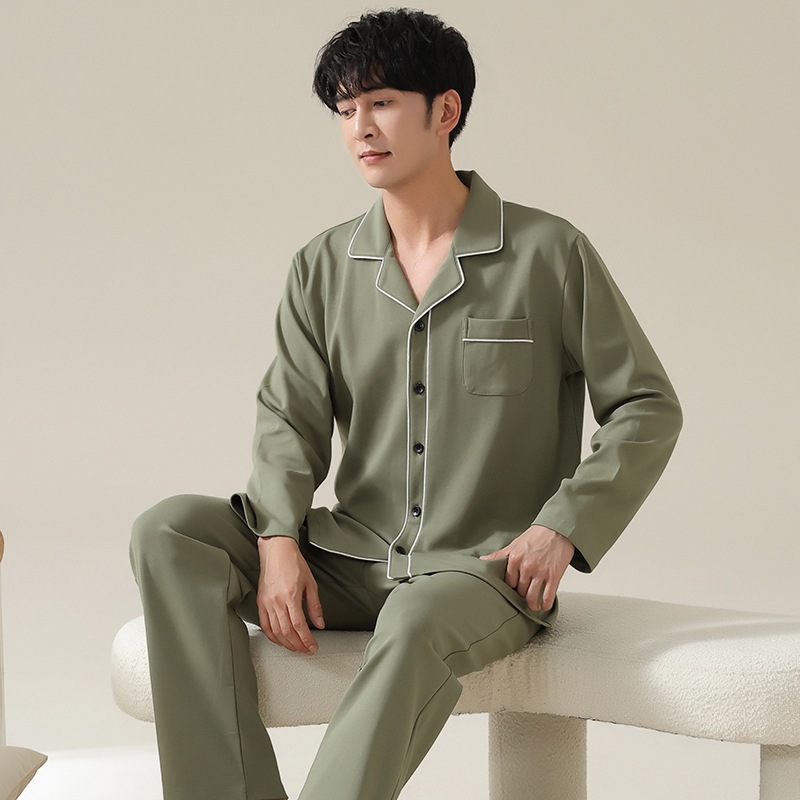 メンズパジャマ春秋純綿長袖カーディガン外で着用可能2023新作ホーム服メンズ秋大きいサイズスーツ 4,917円