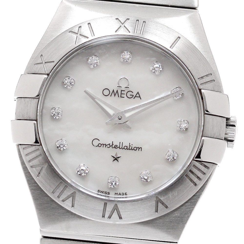 オメガ OMEGA 123.10.27.60.55.001 コンステレーション 12Pダイヤモンド クォーツ レディース 良品 保証書付き_949015【中古】