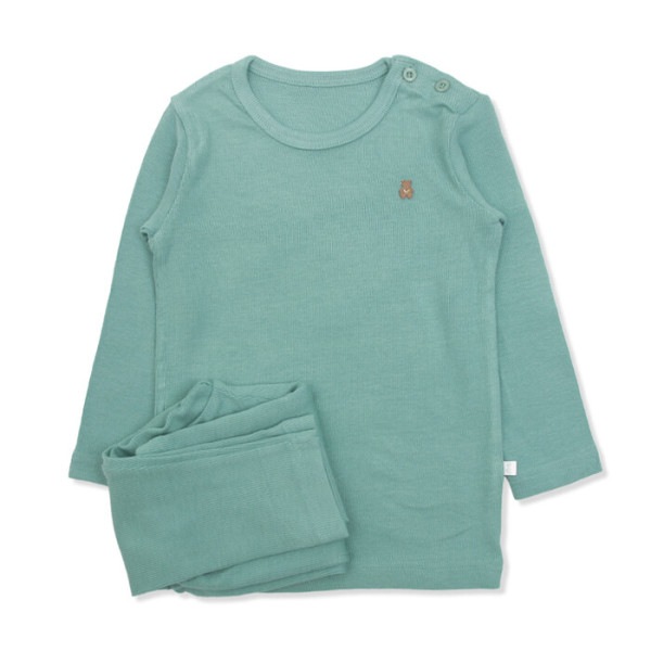 モーダルグリーン長袖肌着(MIZP9B06)