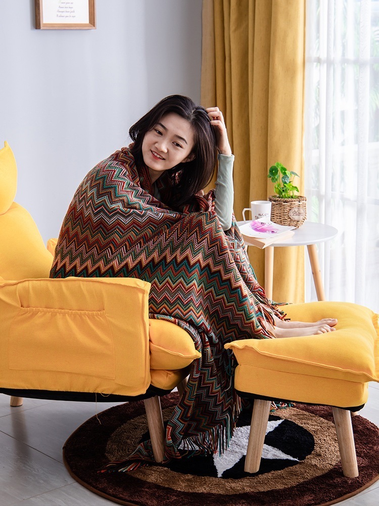 ボヘミアン ソファブランケット 昼休み ショールブランケット 北欧 ガーリースタイル スモールブランケット エスニックスタイル アートブランケット エアコンブランケット