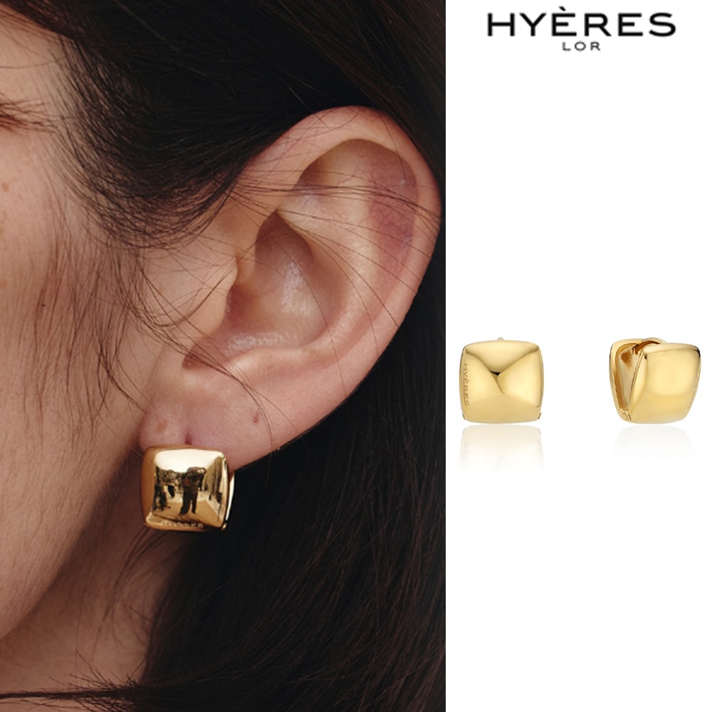 [HYERES LOR] H-edition Castanets Square Earrings