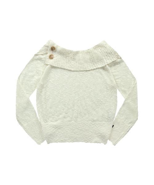 【AS"ON】 KIRA OFF-SHOULDER KNIT / IVORY 正規品