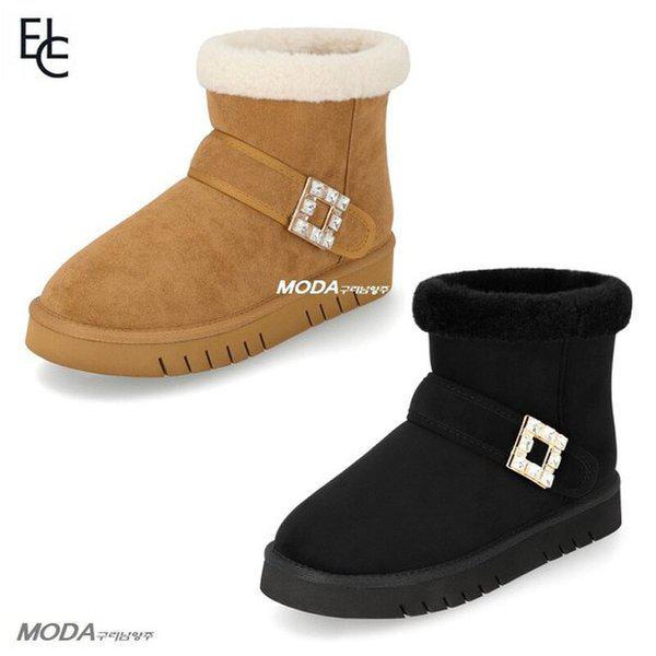 軽量クッションファー起毛アンクル女性ブーツ1XWA75XO_GN
