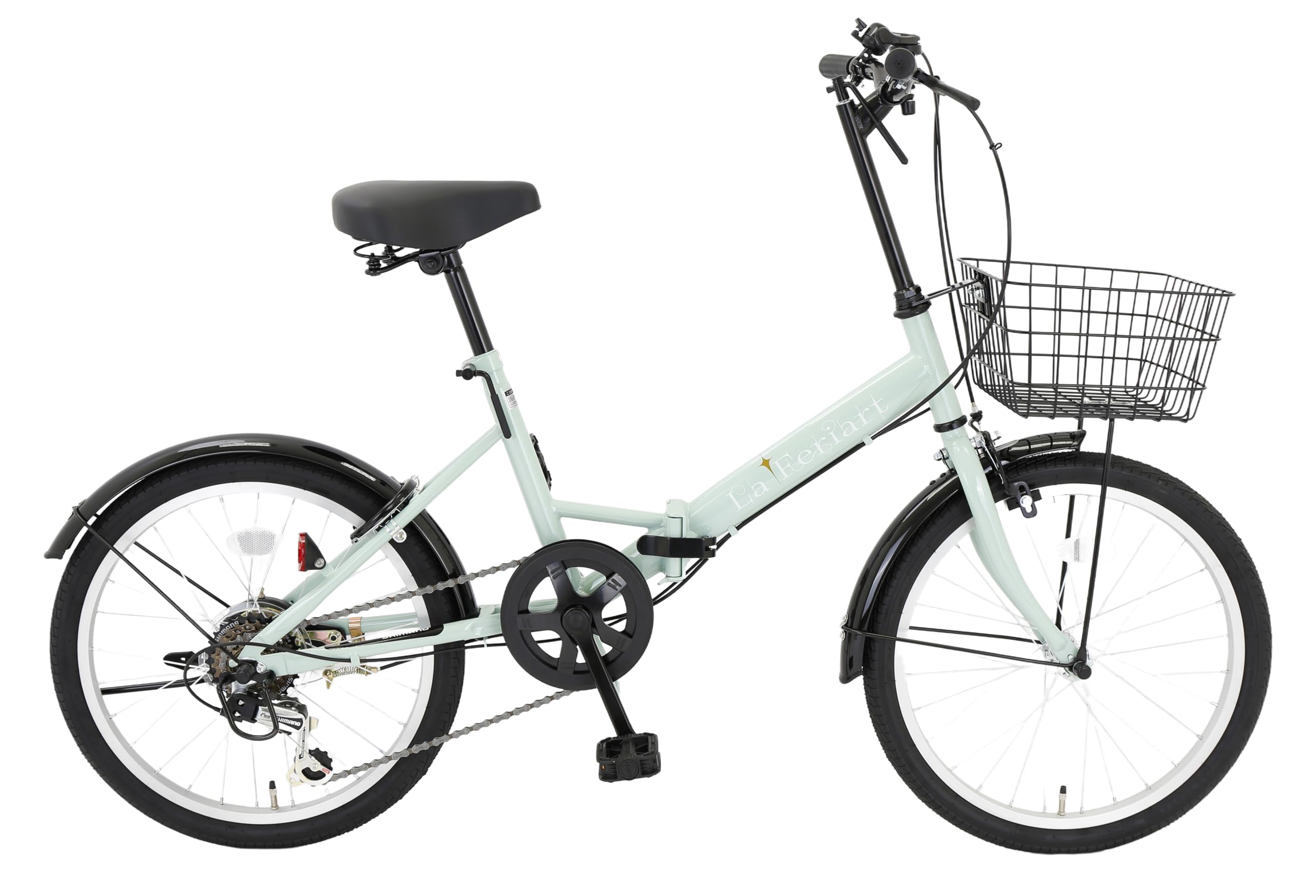 「組立動画あり」【スピードワールド】自転車 折り畳み自転車 折りたたみ 20インチ シマノ6段変速 自転車 20インチ 軽量 スチールフレーム 通勤 通学 大人 カゴ付き 泥除け付き ライト付き カギ
