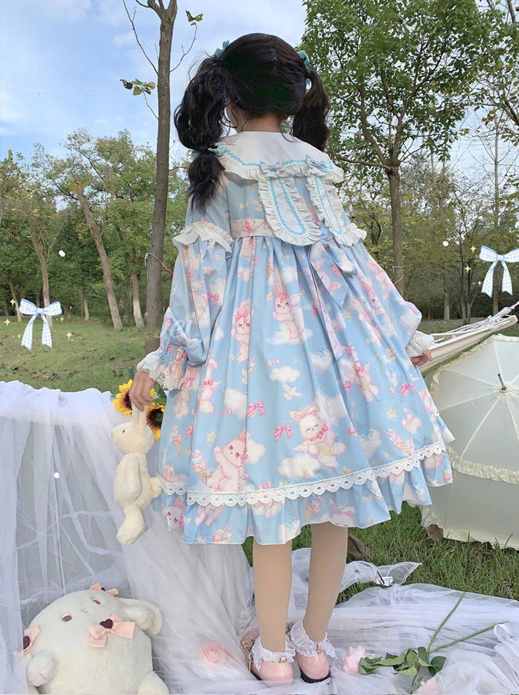 ロリータ 長袖 ドレス レディース ワンピース スカート ハロウィン 衣装 コスプレ 撮影 甘ロリ ハイウエスト レース フリル 姫 コスプレ アニメ 森ガール 女装 服 cosplay lolita 4,657円