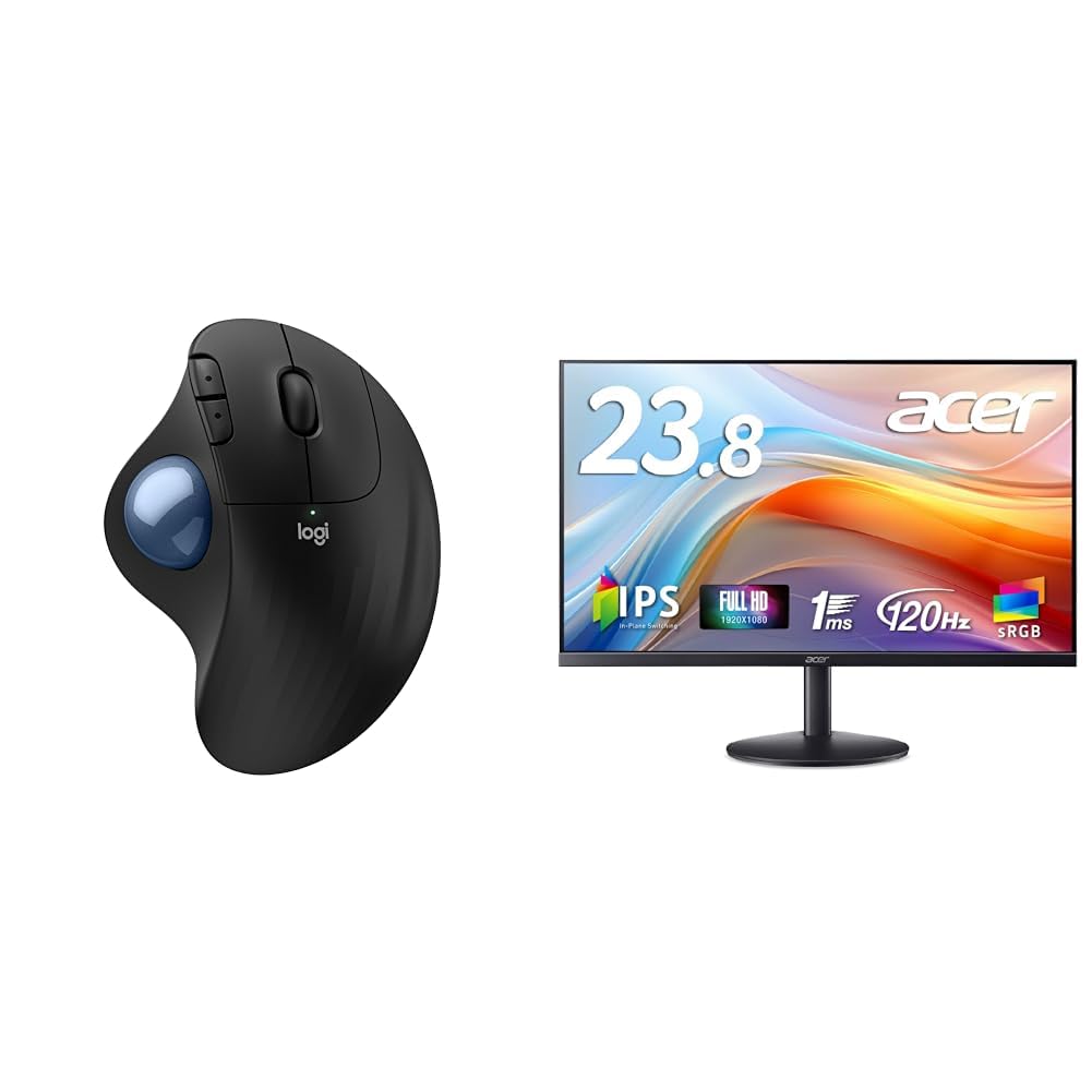 【セット買い】 【Amazon.co.jp限定】 ロジクール 静音 ワイヤレス トラックボール マウス M575SPD + Acer モニター 23.8インチ SA243YG0bmix