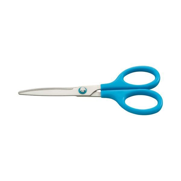 （まとめ） TANOSEE コンパクトはさみ 刃先先丸 刃渡り65mm ブルー 1セット（10本） 2セット