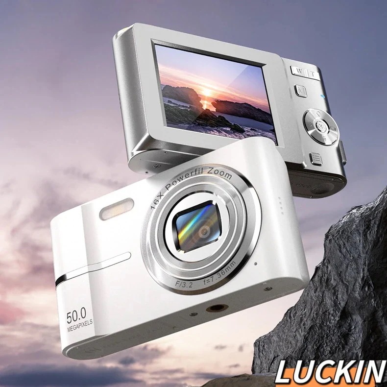 【新年限定】デジタルカメラ デジカメ ビデオカメラ キッズカメラ 小型 軽量 5000万画素 4k録画 16倍ズーム 2.4インチIPS画面 撮影 高画質 初心者 子供 AF 連写 多機能