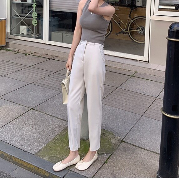 2color パンツ ボトムス ロング 9分丈 膝下 ズボン ロングパンツ テーパード テーパードパ