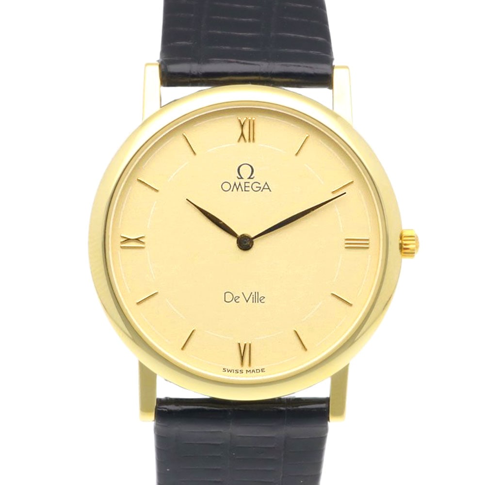 オメガ デヴィル 腕時計 18金 K18イエローゴールド 73006340 クオーツ 1年保証 OMEGA 中古
