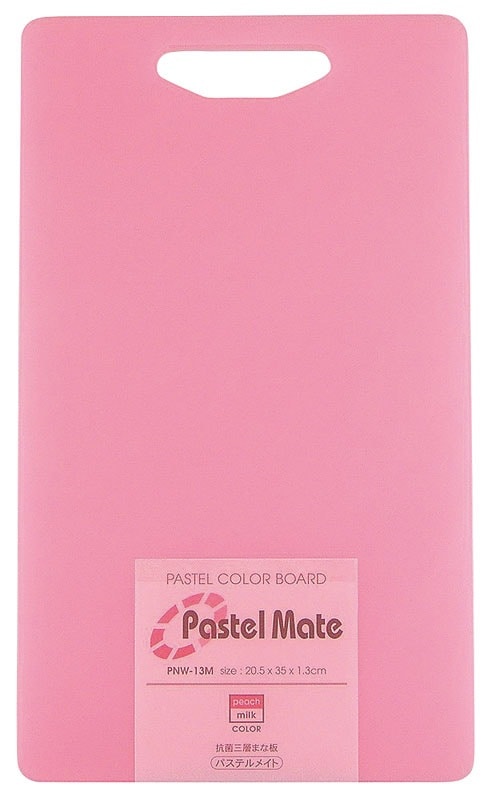 （まとめ買い）長野三洋化成 抗菌三層まな板 パステルメイト PNW-13M ピーチ/ミルク [x3]