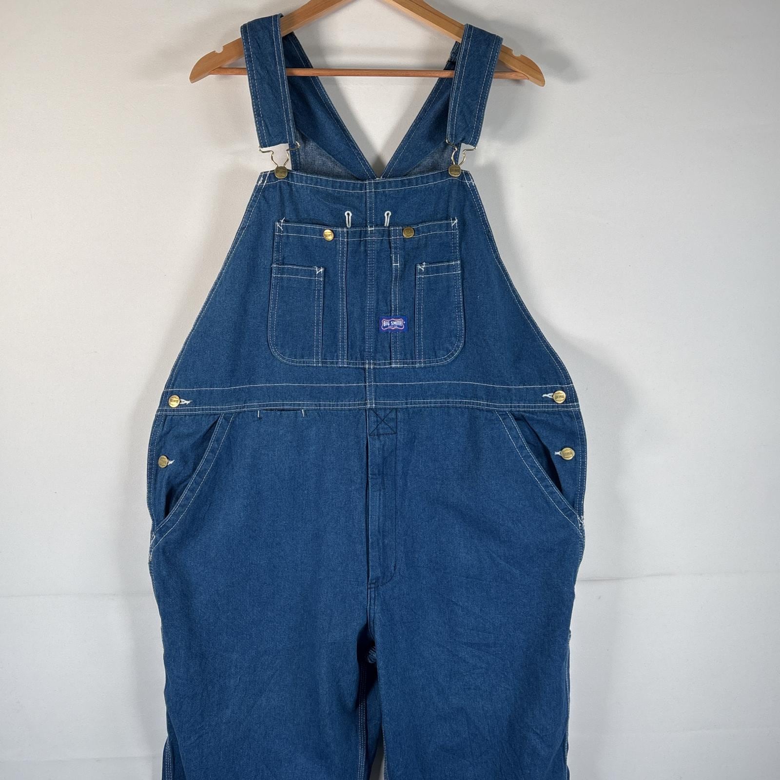 古着 オーバーオール デニム デッドストック タグ付き ワーク ワンポイントロゴ ペインター 大きいサイズ w40 L30 ブルー系 メンズ