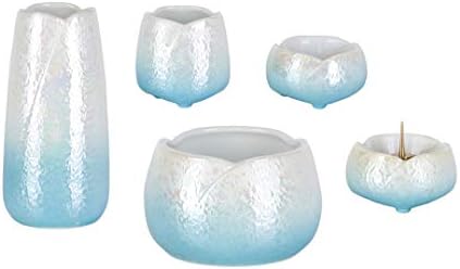 仏具 仏具セット やわらぎ ラスターブルー 5点セット 3.0寸 湯茶器 仏飯器 花立 香炉 灯立 セット おしゃれ 仏具 セット おしゃれ ミニ 小 モダン
