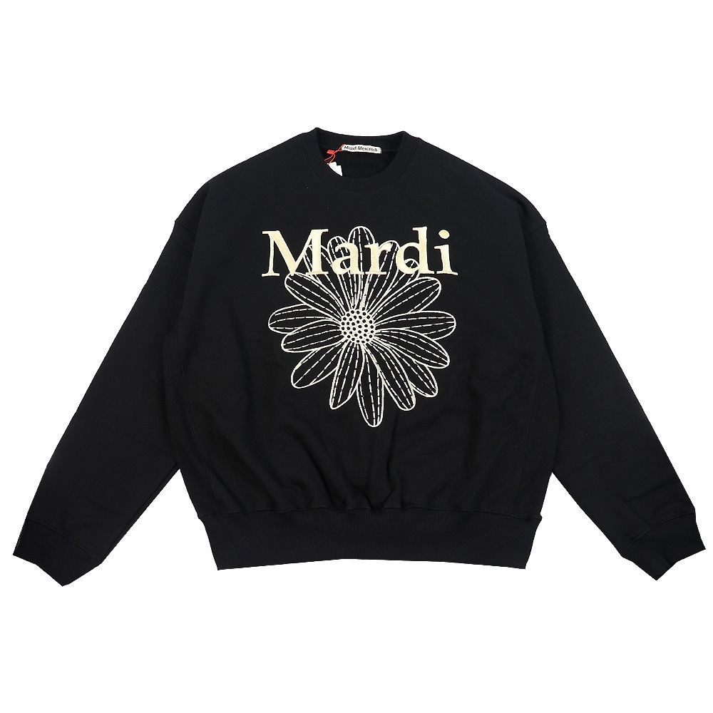 SWEATSHIRT FLOWERMARDI NEEDLEWORK BLACK LEMON 長袖 レディース 韓国 ファッション アパレル 刺繍