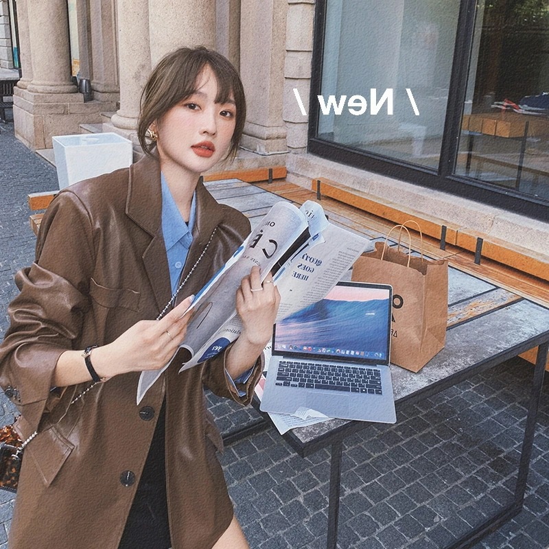 レザージャケット スーツ 春秋 新作 高級感 PU ジャケット