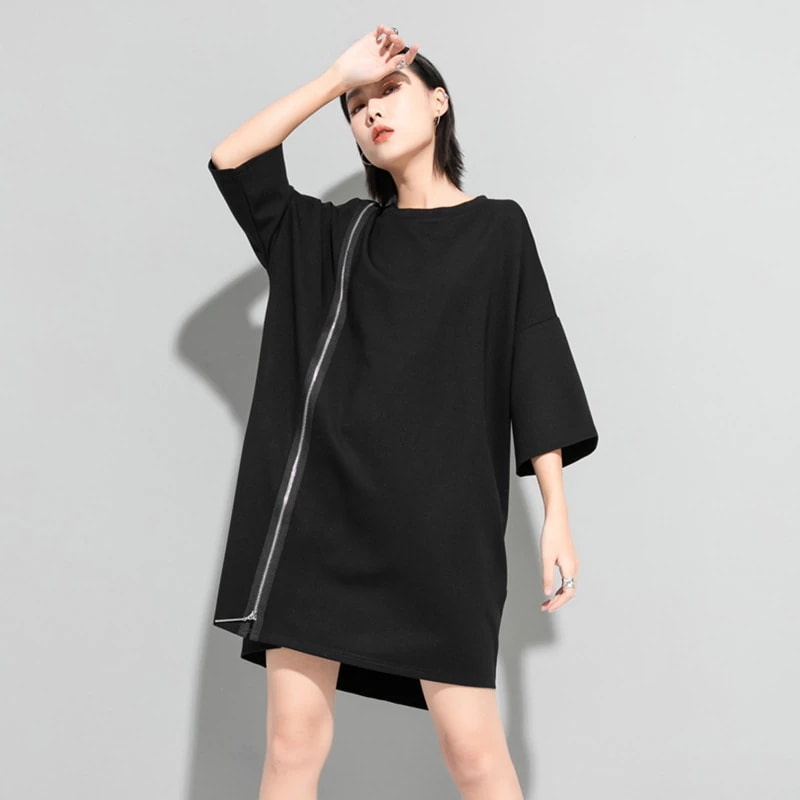 Tシャツワンピース暗い冷たい風スカート欧米中の長いタイプのワンピースを飾ります