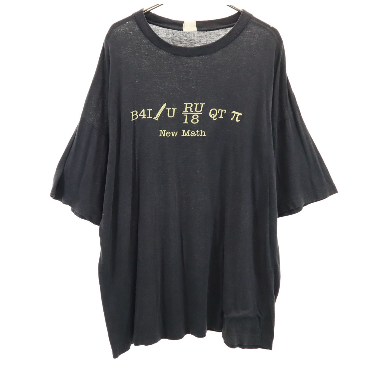 90s オールド New Math 半袖 Tシャツ ブラック シングルステッチ メンズ 古着