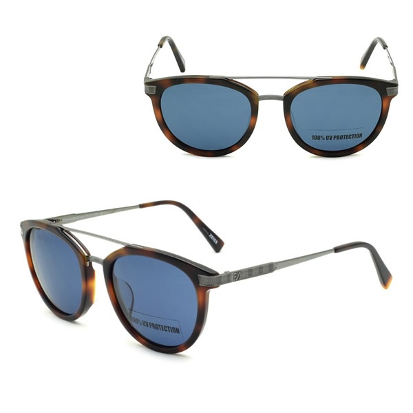 ゼニア サングラス ZEGNA EZ0077-F/S 52V 54 Ermenegildo Zegna アジアンフィット UVカット メンズ ハバナ ガンメタル ブルー