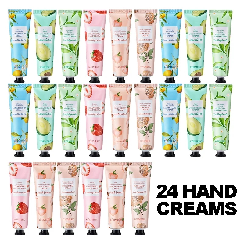 24個入りハンドクリーム保湿＆潤いを与え手に栄養を与えケアし秋冬の乾燥やひび割れを防ぎます