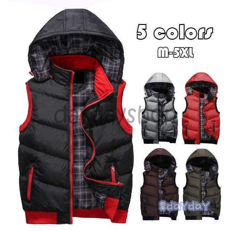 【迅速出荷】 ダウンベスト メンズ 中綿 キルティング ベスト 袖なし フード付き ジャケット おしゃれ 男性 アウター デザイン ファッション 秋冬 防寒防風保温 新作