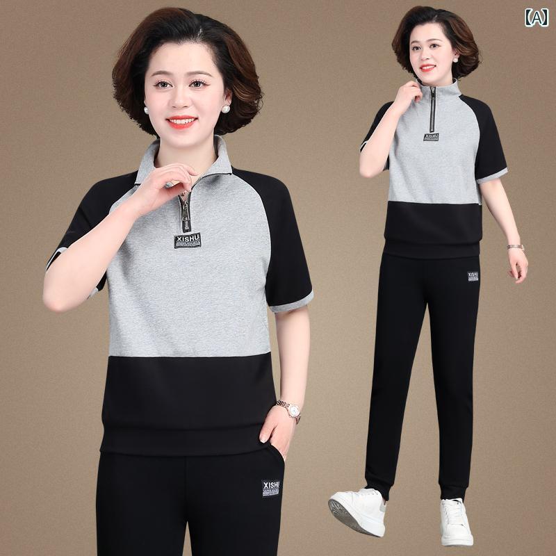 セットアップ レディース 夏 カジュアル おしゃれ 夏 半袖 Tシャツ 大きめサイズ トップス スポーツウェア