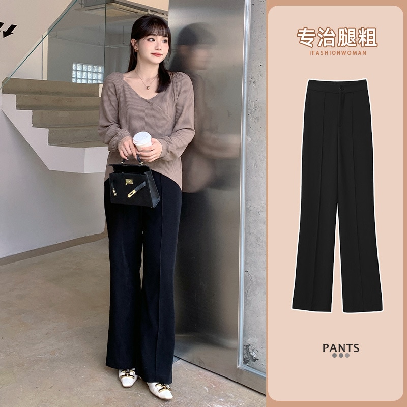 上品 5L 4L 韓国ファッション 大きいサイズ レディース 5l ズボン 秋冬 春夏 ゆったり ワイドパンツ秋の揚げ物街のズボンはやせています