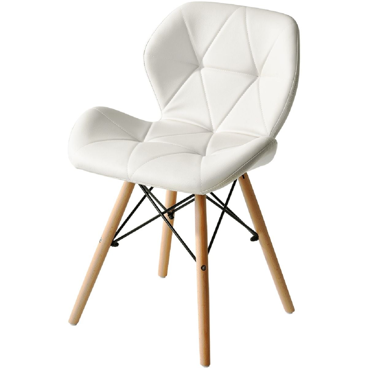 ダイニングチェア 椅子 PUレザー座面 コンパクト 木脚 レーダーチェア イームズチェア 蝶々チェア