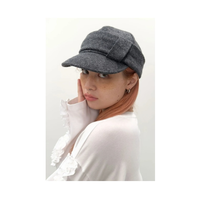 Wool Belted Cap [Charcoal]