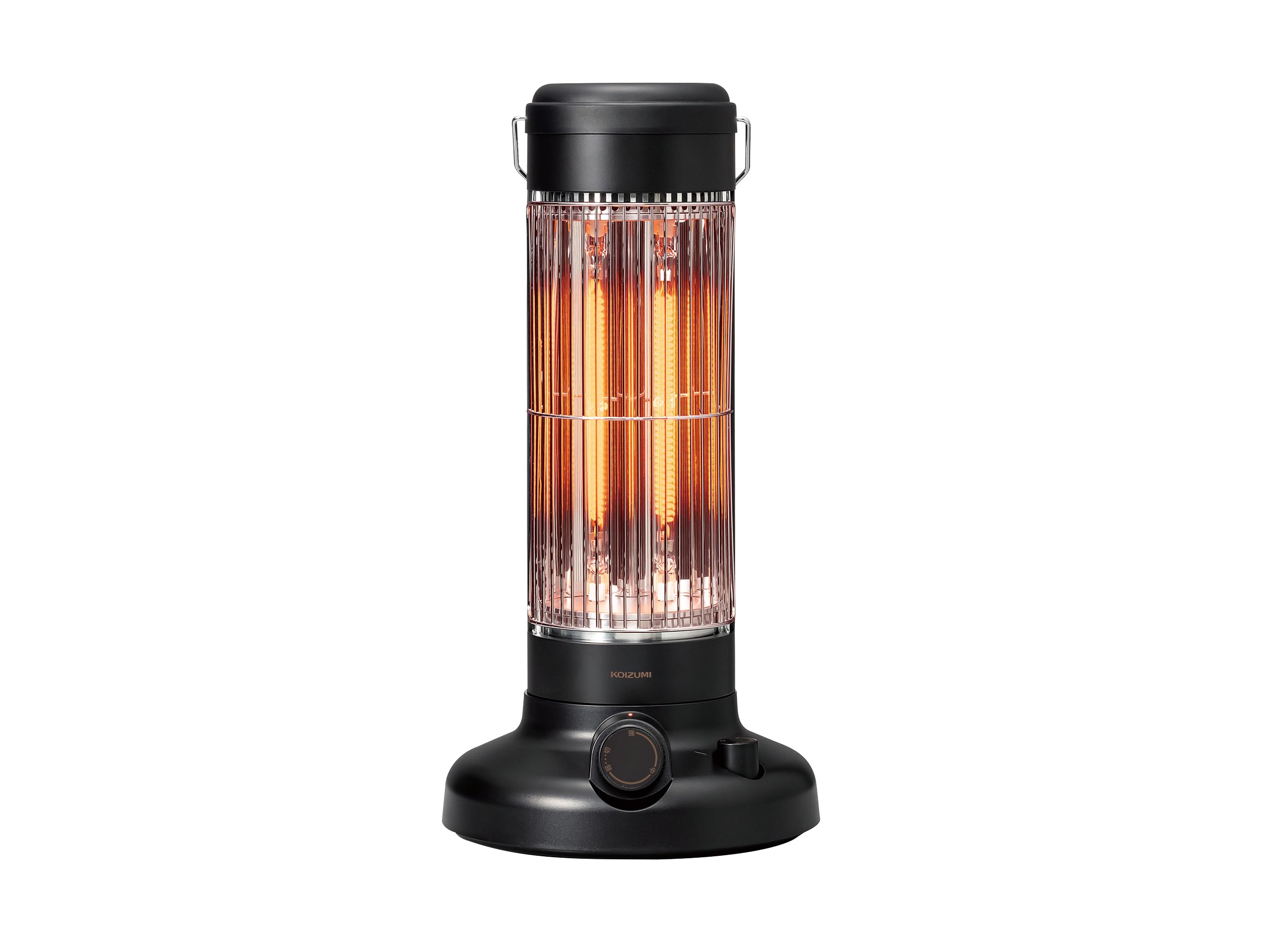 【Amazon.co.jp限定】 コイズミ 遠赤外線 カーボンヒーター 600～300W 無段階調節 自動オフタイマー コンパクト レトロ ブラック KKH-0648/K