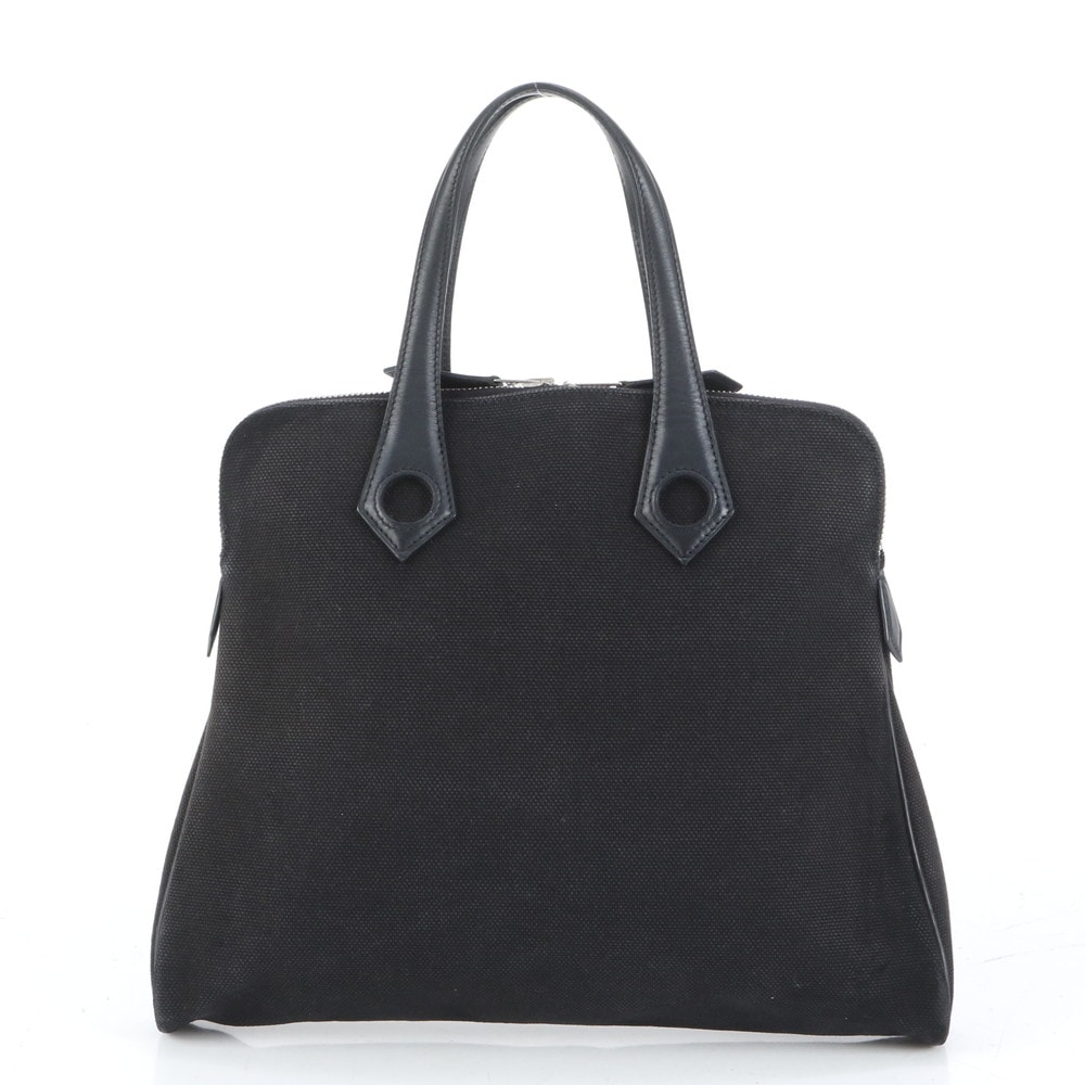 極美品 I 刻印 サックイブー PM レザー×キャンバス トート バッグ 肩掛け ショルダー ハンド レディース RRE CQ28-7 中古