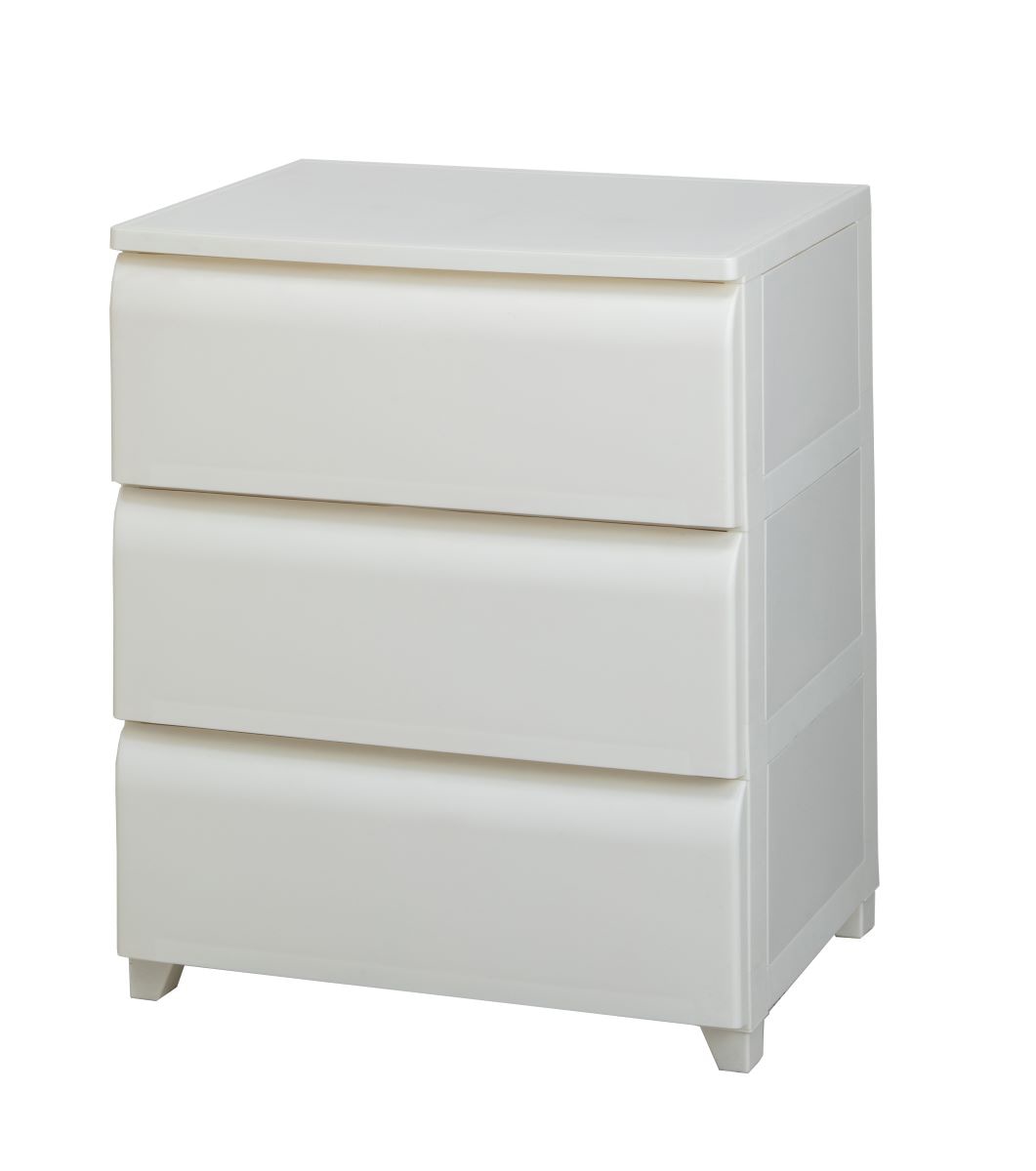 平和工業 HK-NDSW3IV チェスト nodusワイド3段 (アイボリー・幅540×奥行420×高さ665mm) HKNDSW3IV