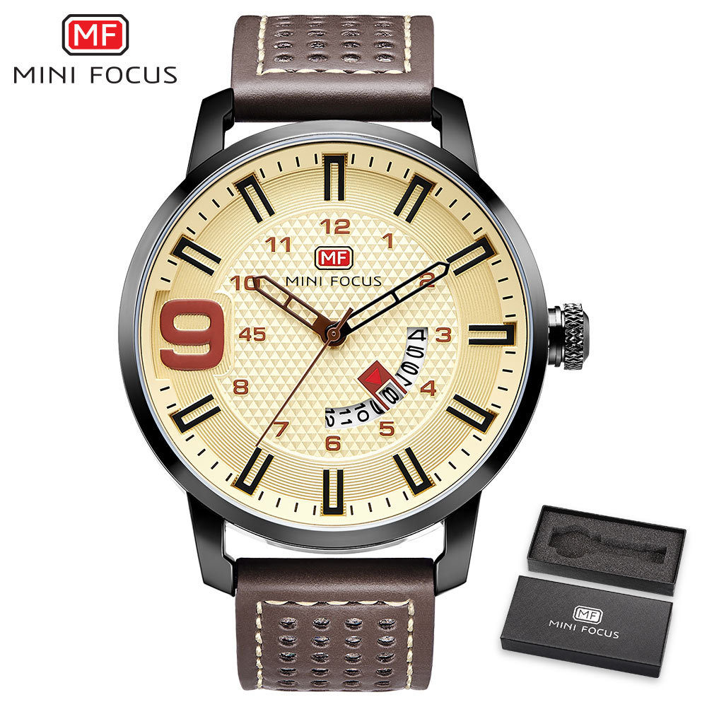 送料無料 MINI FOCUS 腕時計 高級ブランド 革 ビジネスカジュアル クォーツ 日付 カレンダー 3気圧防水 ファッション シンプル 男性ウォッチ 夜光 ビジネス オフィス ペアウォッチ