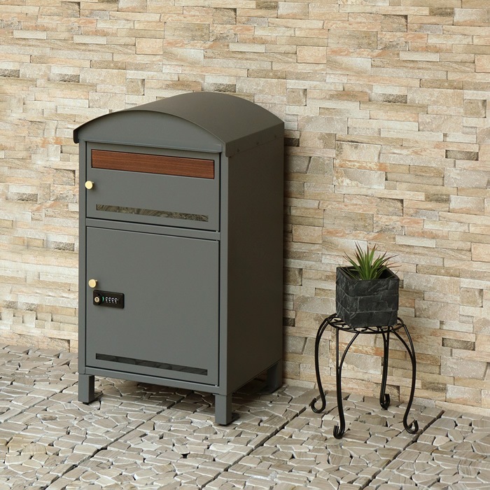 宅配ボックス付ポスト PBX-106 グレー