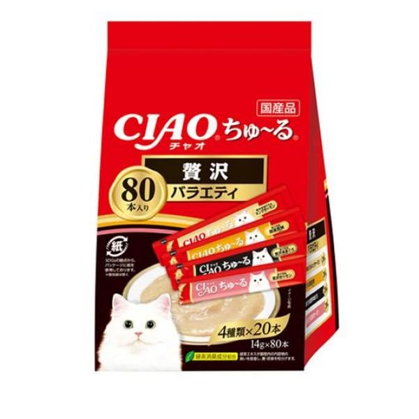 いなば 猫用おやつ CIAOちゅる(チャオちゅーる) 贅沢バラエティ 14g× 80本入
