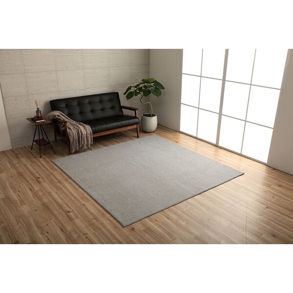 1280700131403 ラグ 長方形 手洗い ループパイル 高級感 おしゃれ 抗菌防臭 滑りにくい加工 グレー 約4畳 約190×290cm 床暖房 ホットカーペット対応 メーカー直送