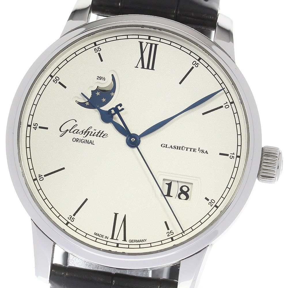 グラスヒュッテ・オリジナル GLASHUTTE ORIGINAL 1-36-04-01-02-50 セネタ エクセレンス パノラマデイト ムーンフェイズ AT 保付き_819428【中古】