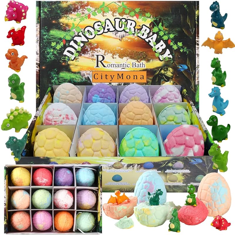 CityMona バスボム こども 入浴剤 恐竜 子供 ギフトセット お風呂 おもちゃ 炭酸 誕生日 プレゼント 人気 詰め合わせ 香り爆弾 バスボール 男の子 女の子 成人の日 入学式 お返し カラ 4,695円