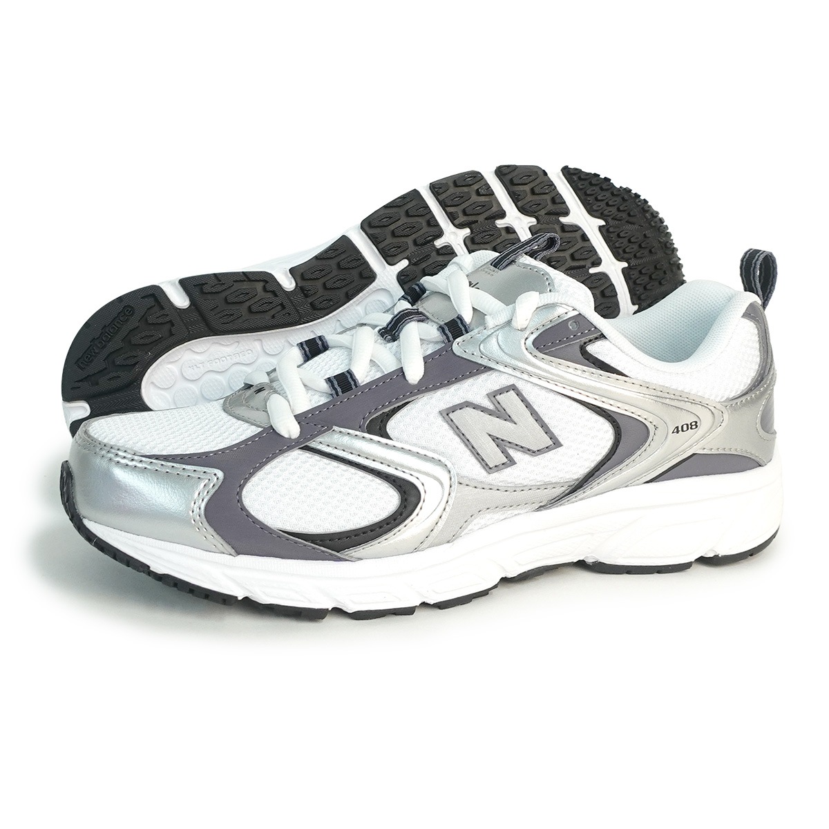 スニーカー メンズ レディース NB U408 6LR D シルバー/ホワイト シューズ 普段履き 靴