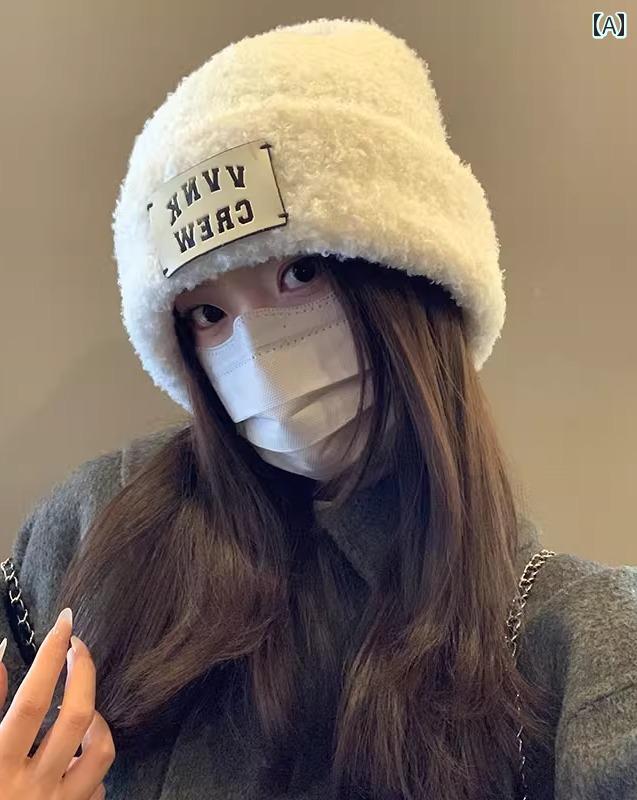 ニット帽子 ユニセックス 秋冬 厚手 防寒 暖かい 耳保護 シンプル カジュアル スタイリッシュ 白 キャラメル オートミール 4,700円