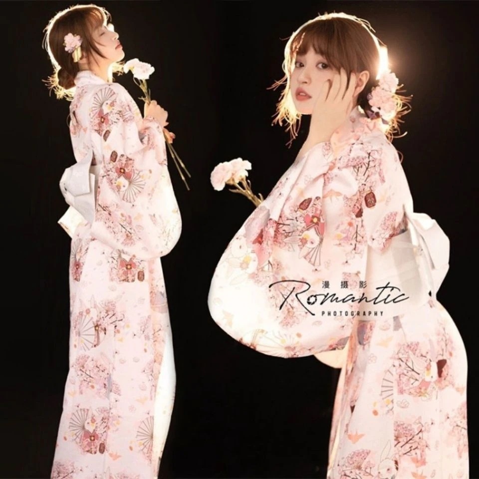 着物 レディー スーツ 和服 伝統 かわいい神明の少女 着物セット浴衣女性日系レトロ撮影写真衣装花火大会プレゼント2