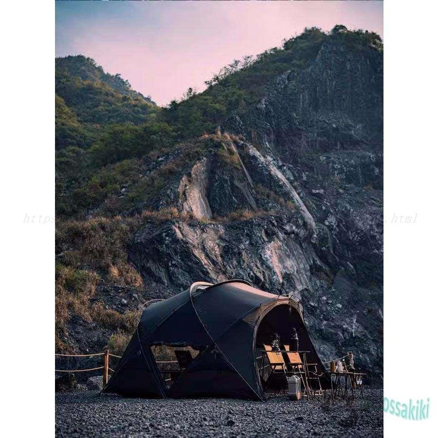 短納期2024最新版シェルター テント　自立式ドームテント ドーム型シェルター 半球状 　4-6人用 大型ドームテント 煙突穴付き 　７系アルミ合金ポール　軽量 防水