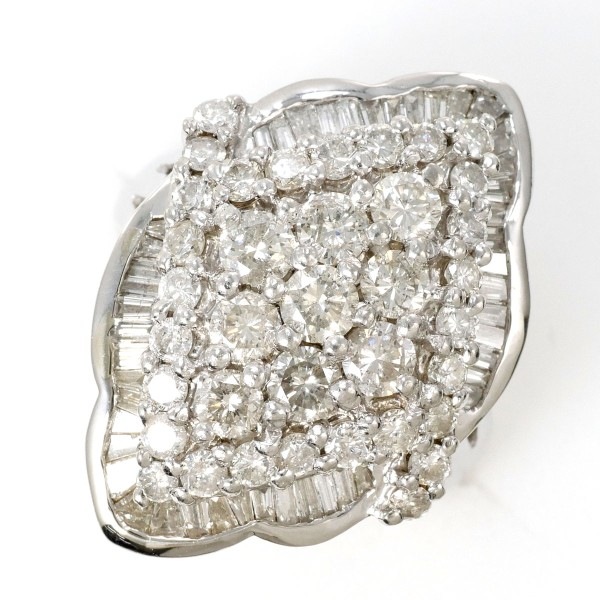 PT900 プラチナ リング 指輪 17号 ダイヤ 3.00 カード鑑別書 ジュエリー 中古