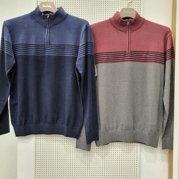 ストライプZIPUP半ポラPJKR3315PJKR3316_KG