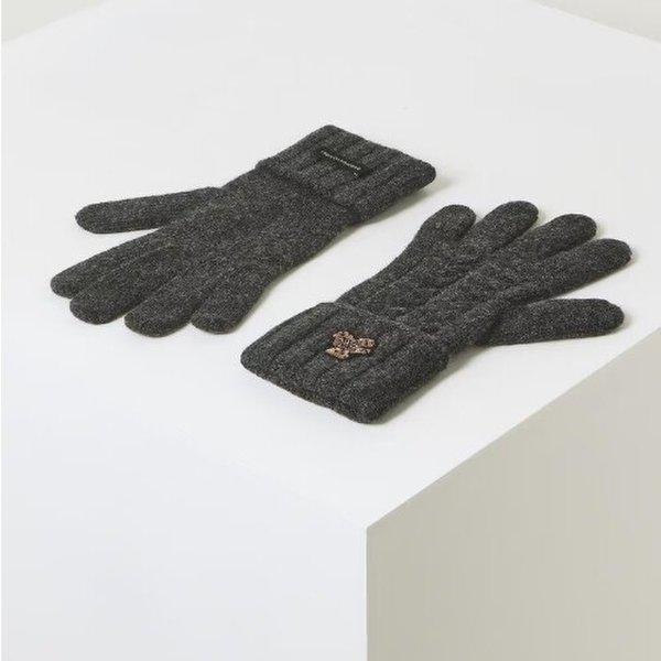 AK Bundang店 ハンドバッグ グレー カシミア100% ベア刺繍手袋 DCGV5F288G