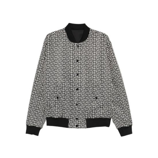 BALMAIN Men Bomber Jackets GH1TFA27 XL26 GXE WHITE BLACK