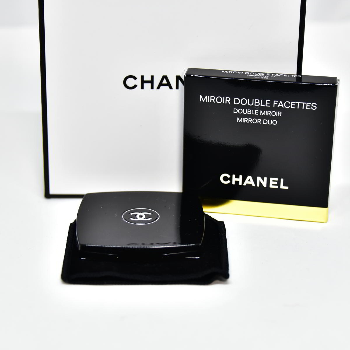 極美品 鑑定済 シャネル CHANEL コンパクトミラー ダブルミラー ブラック Qoo10] CHANEL 極美品 鑑定済 コンパクトミラー ダブル : メイク小物